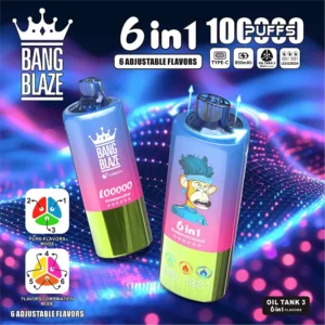 【New Arrive】Bang Blaze 100k Puffs 6 in 1 Flavors Disposable Vape with LED Screen