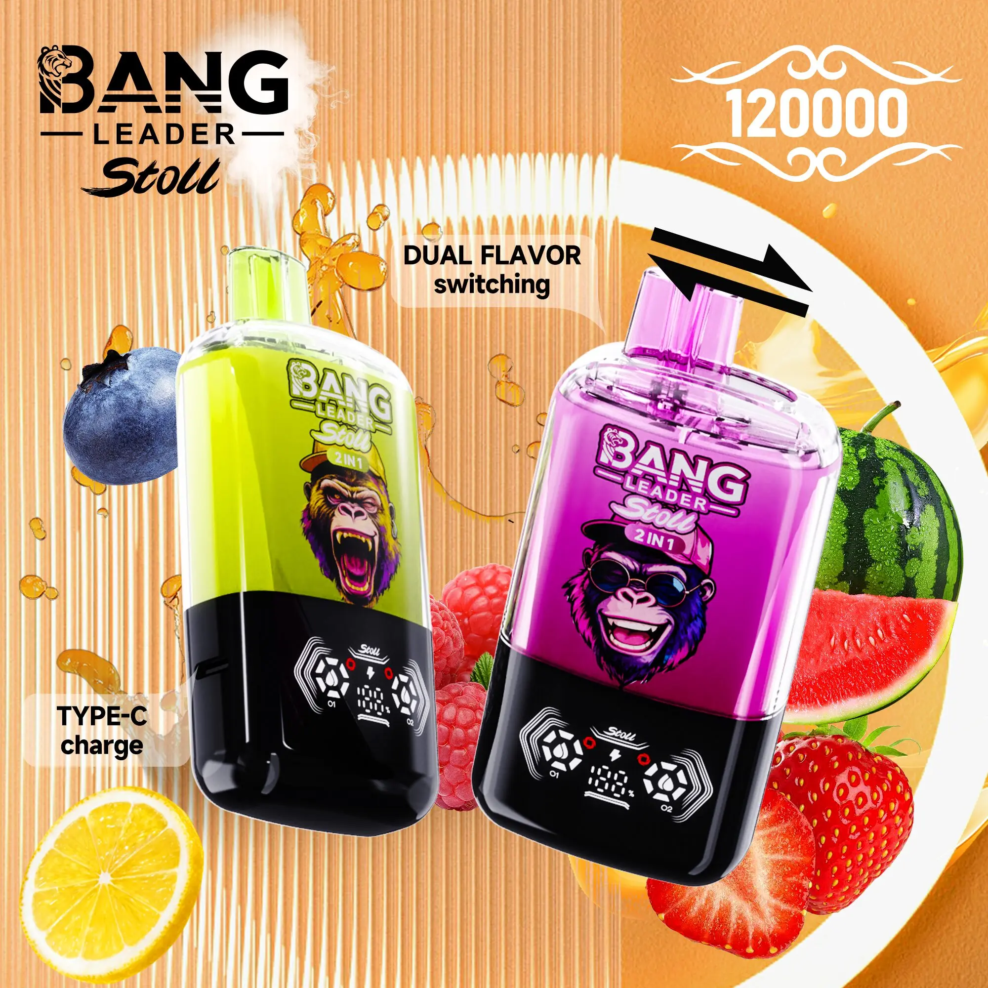 【New Arrive】Bang Leader Stoll 120K 120000 Puffs Double Taste&Anti-Leak Design LED Display Disposable Vape - Image 11