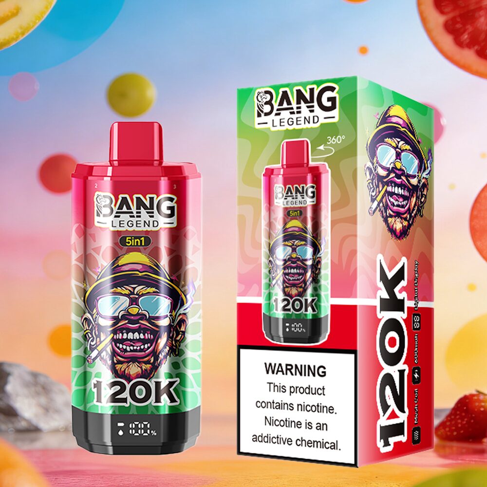 Bang Legend 120000 120K Puffs 5 in 1 Flavors & 5 oil tanks Rechargeable LCD Display Disposable Vape EU Warehouse - Image 5
