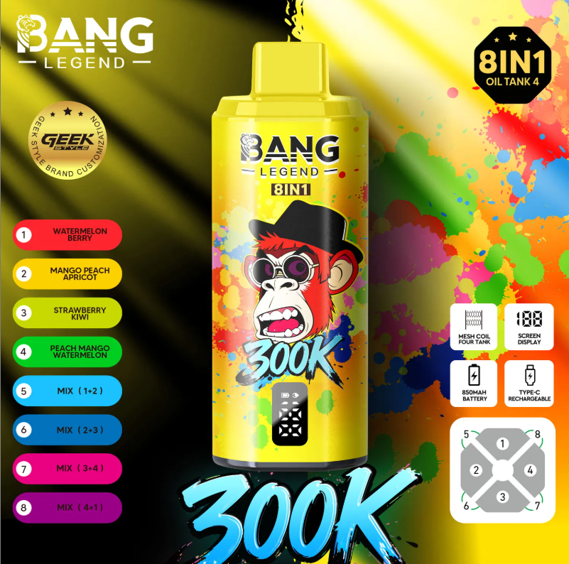 【New Arrive】Bang Legend Geek 300K Disposable Vape – 8-in-1 Flavor Chamber - Image 5