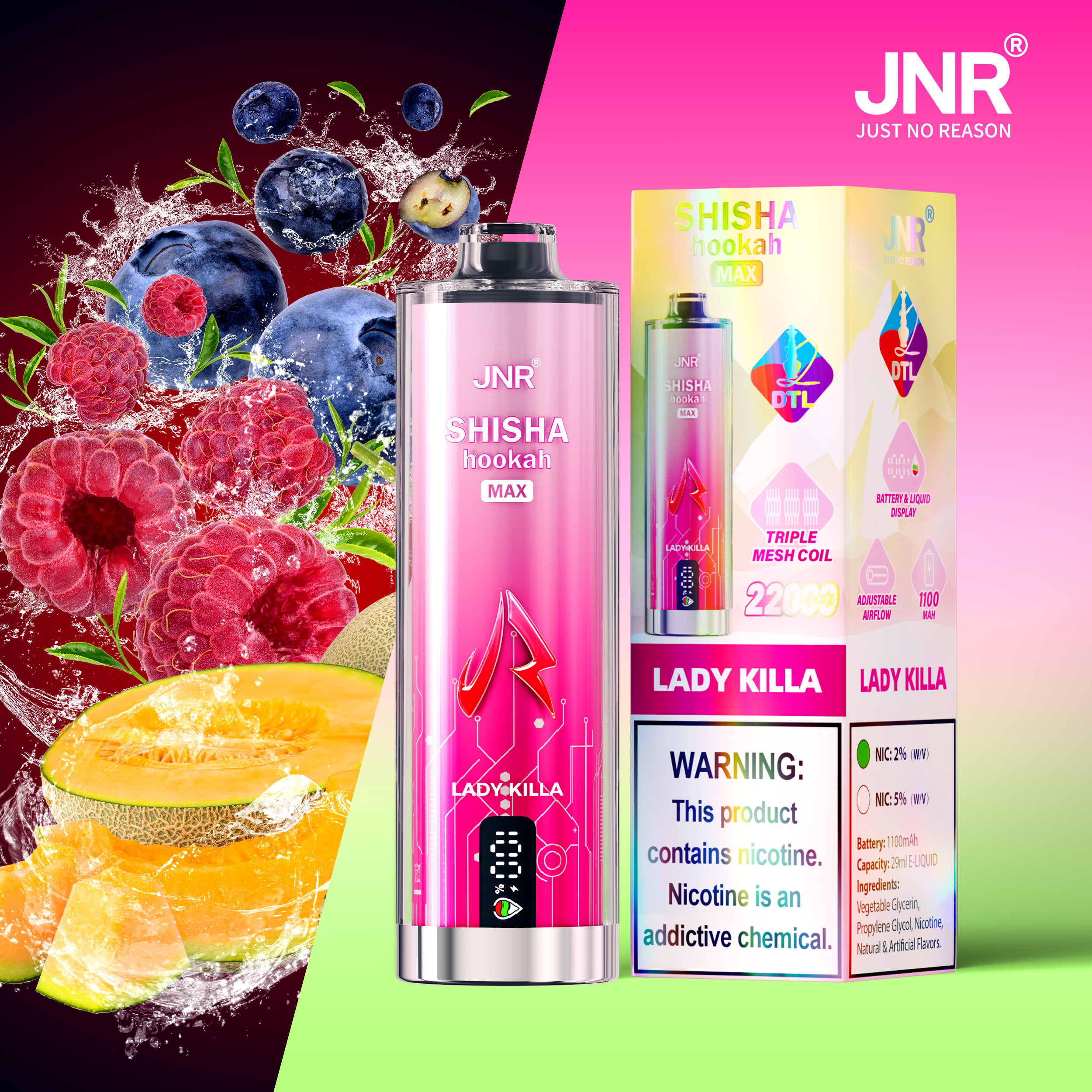 JNR Shisha Max 22000 Puffs Disposable Vape - Image 2
