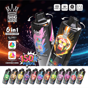 【New Arrive】Bang Legend 150000 150K Puffs 6 in 1 Flavors Newest Original Rechargeable LED Display Disposable Vape
