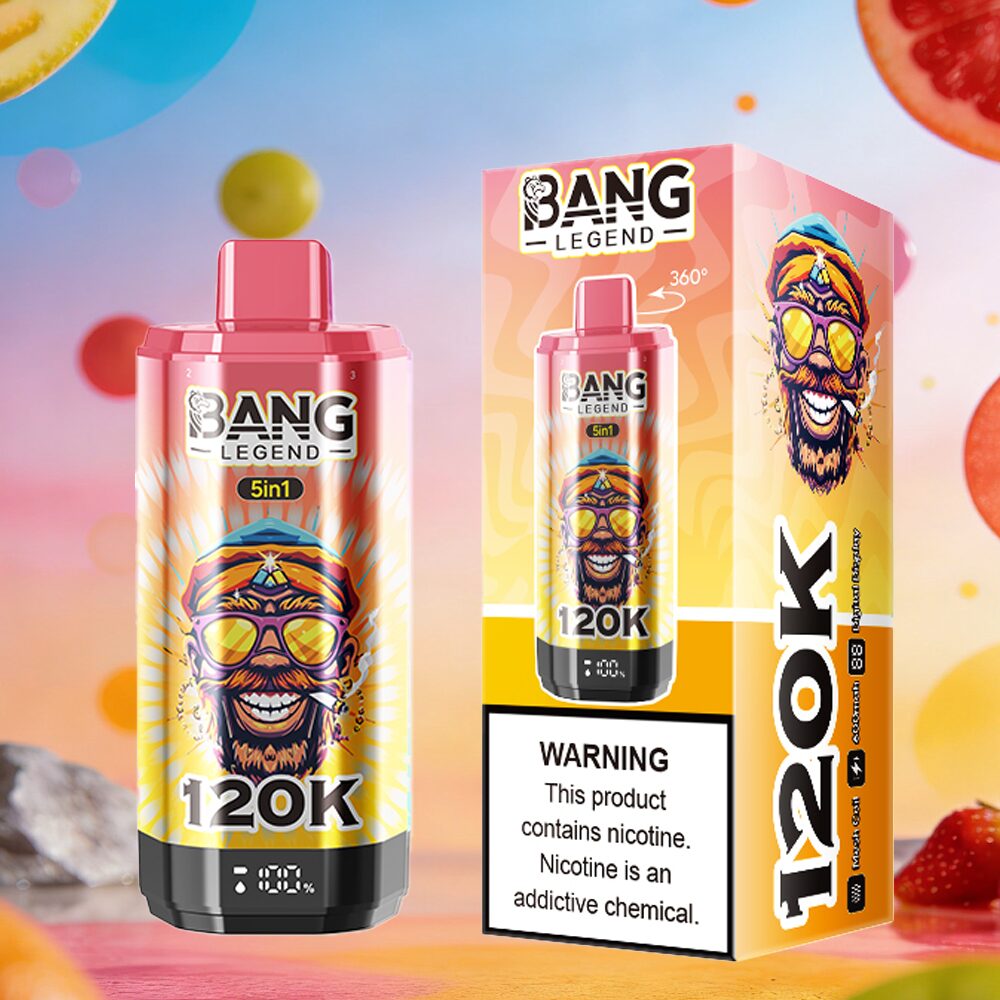 Bang Legend 120000 120K Puffs 5 in 1 Flavors & 5 oil tanks Rechargeable LCD Display Disposable Vape EU Warehouse - Image 9