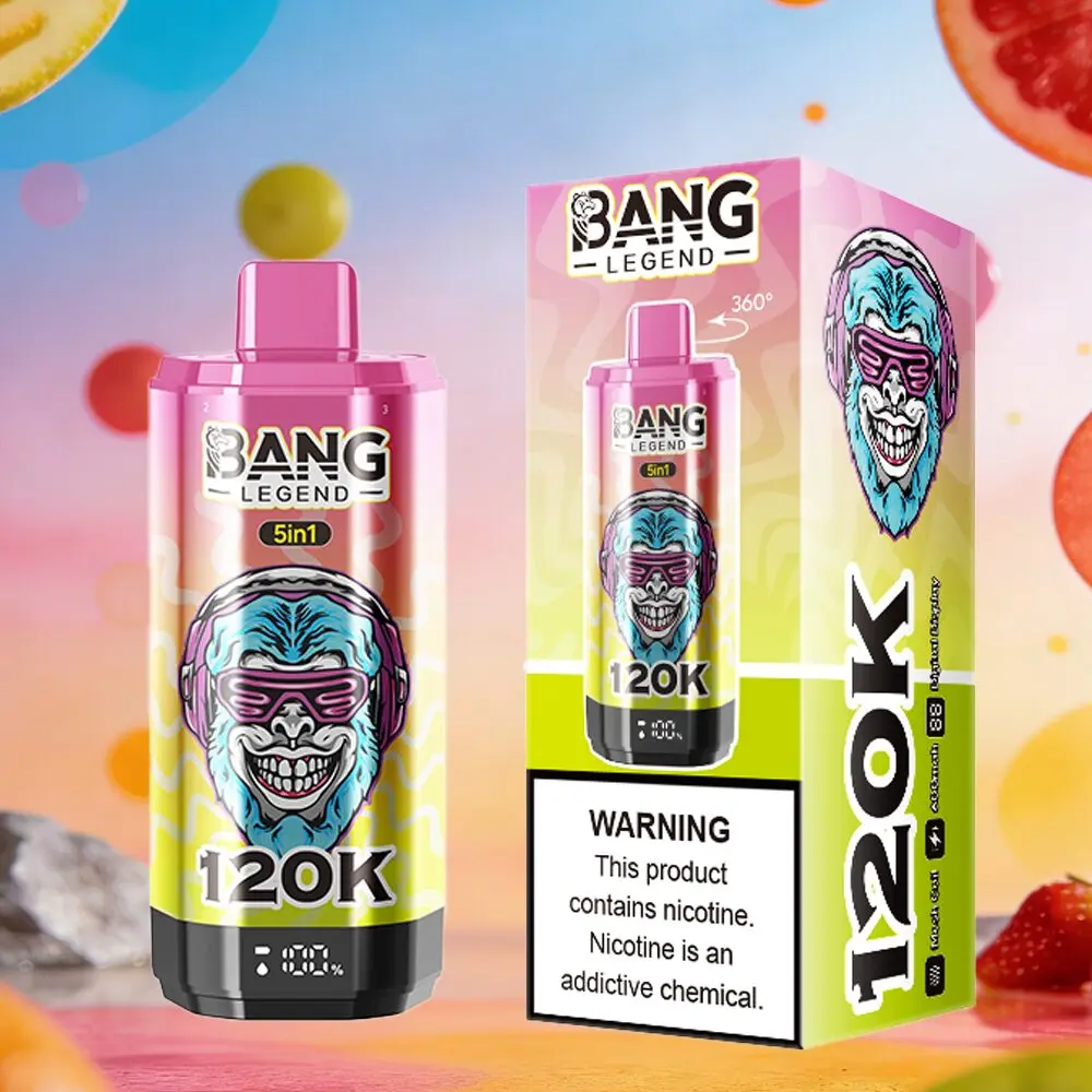 Bang Legend 120000 120K Puffs 5 in 1 Flavors & 5 oil tanks Rechargeable LCD Display Disposable Vape EU Warehouse - Image 12