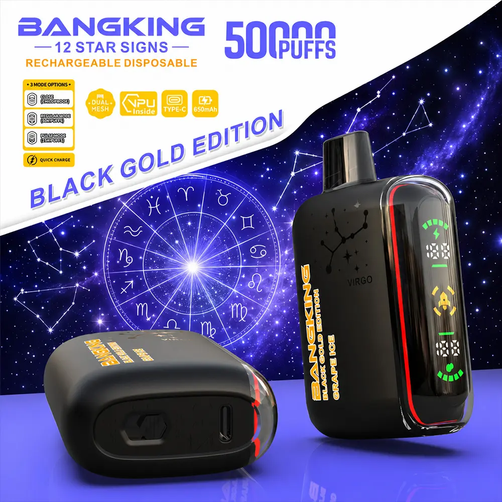 Bang King 12 Star Signs 50K 50000 Puffs Dual Mesh LED Display Disposable Vape - Image 2