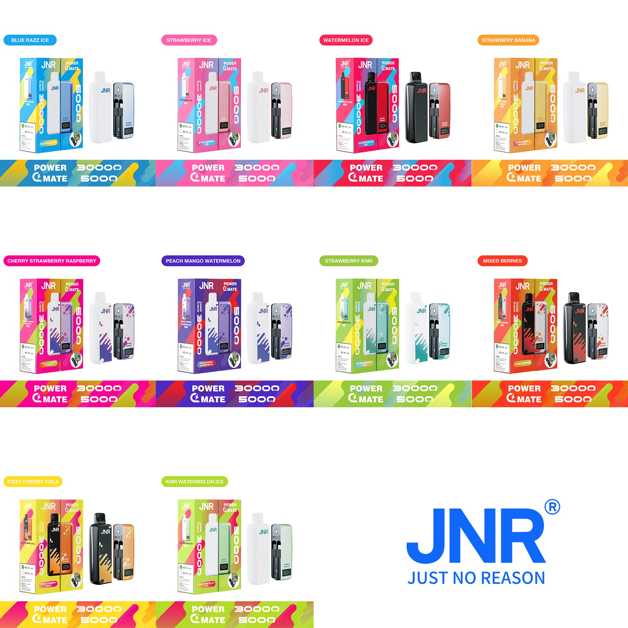 JNR Power Mate 30000 Puffs Smart Screen 5000mAh Power Bank Disposable Vape - Image 2