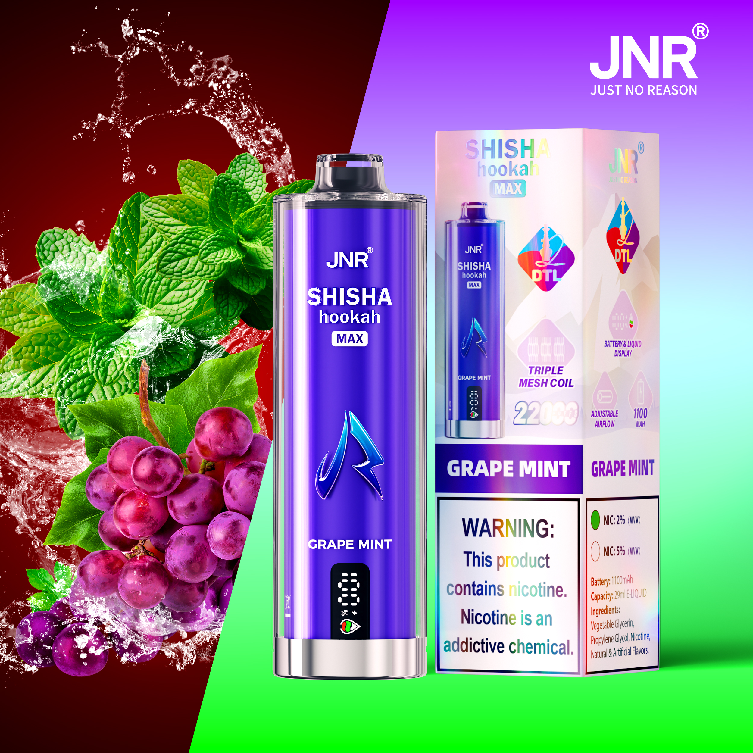 JNR Shisha Max 22000 Puffs Disposable Vape - Image 9